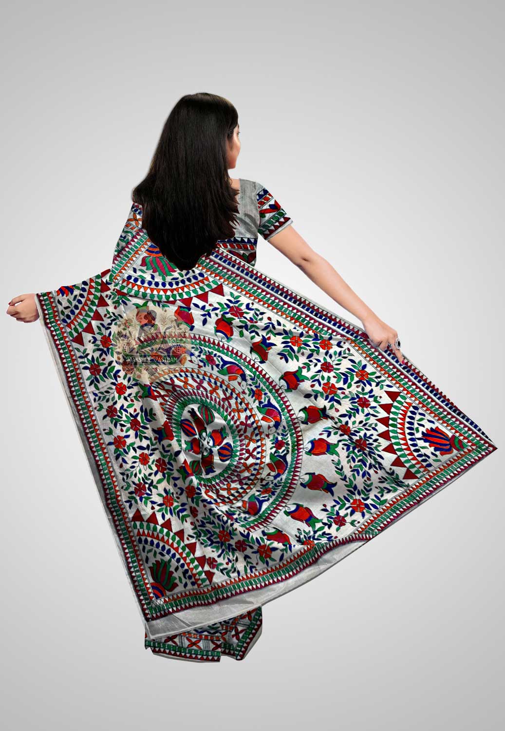 Buy Ghicha Tussar Silk Saree online – Ghicha Tussar Saree rear view