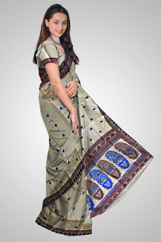 Buy Baluchari Silk Saree online – Baluchari Pure Silk Saree rear view