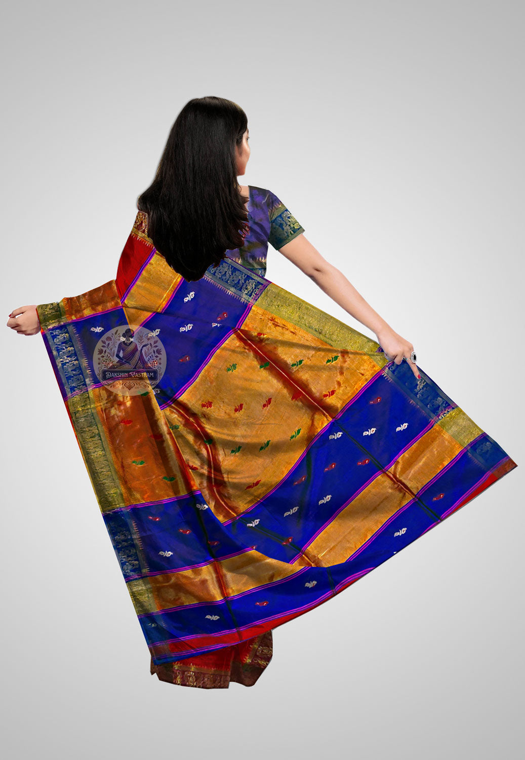 Handcrafted Katan silk saree with refined detailing
