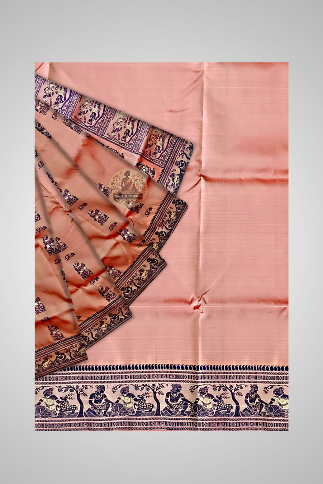 Shop Pure Silk Baluchari Saree – Detail shot of motif weaving