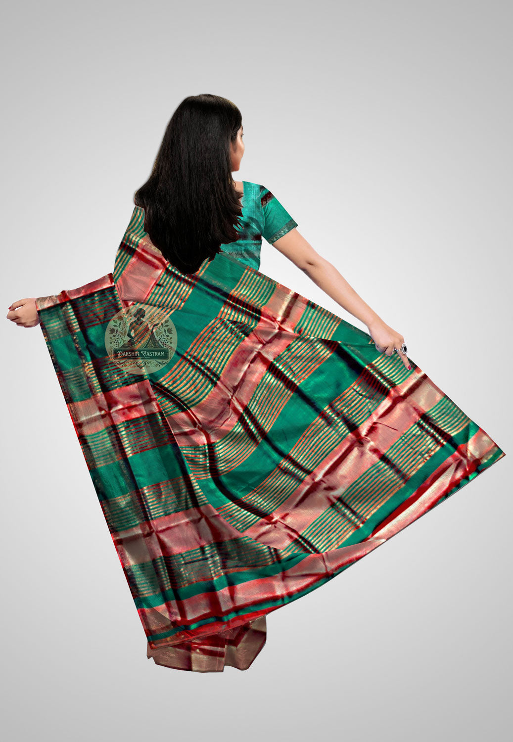 Elegant traditional silk saree with flowing drape