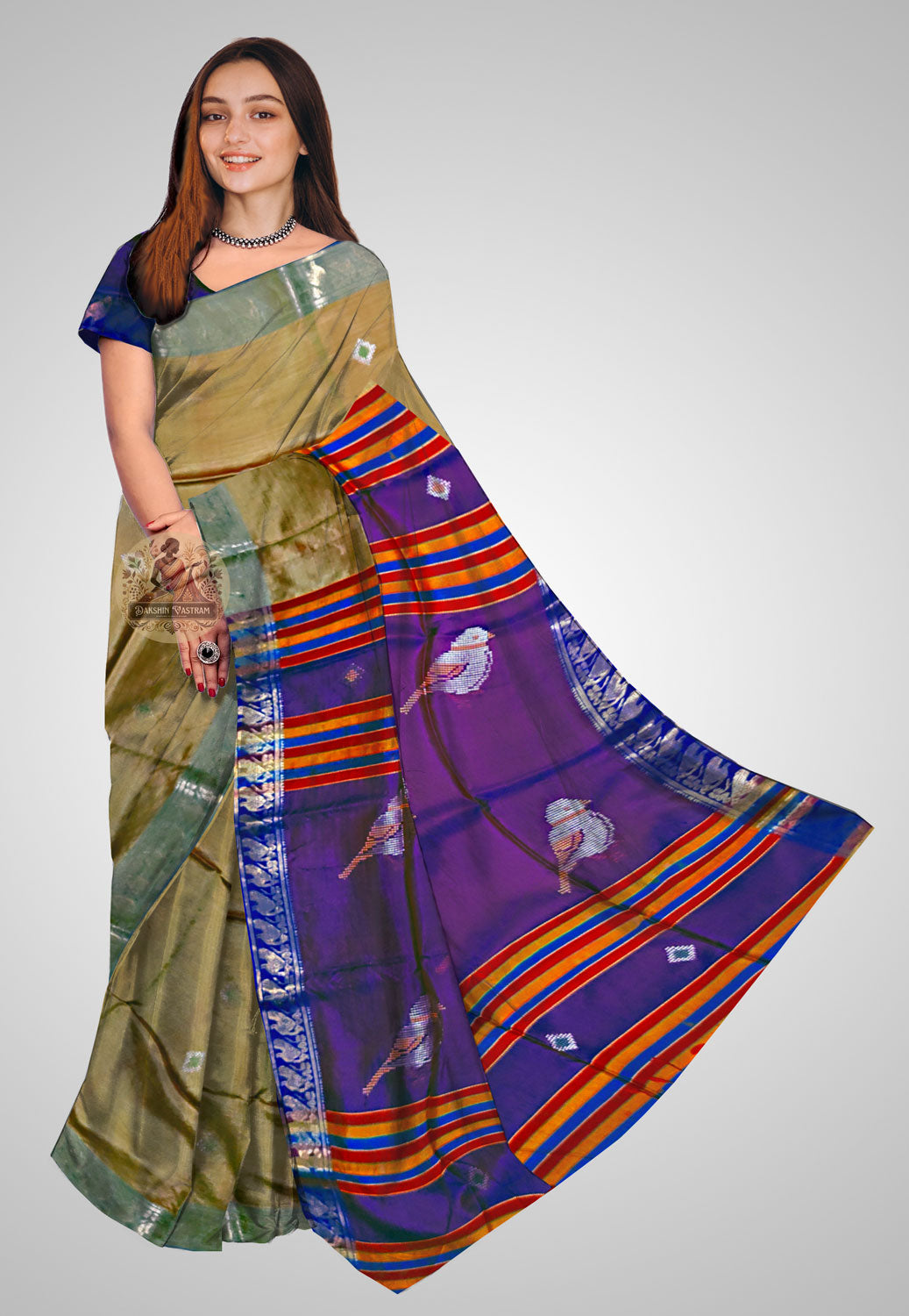 Classic pure silk saree with elegant drape