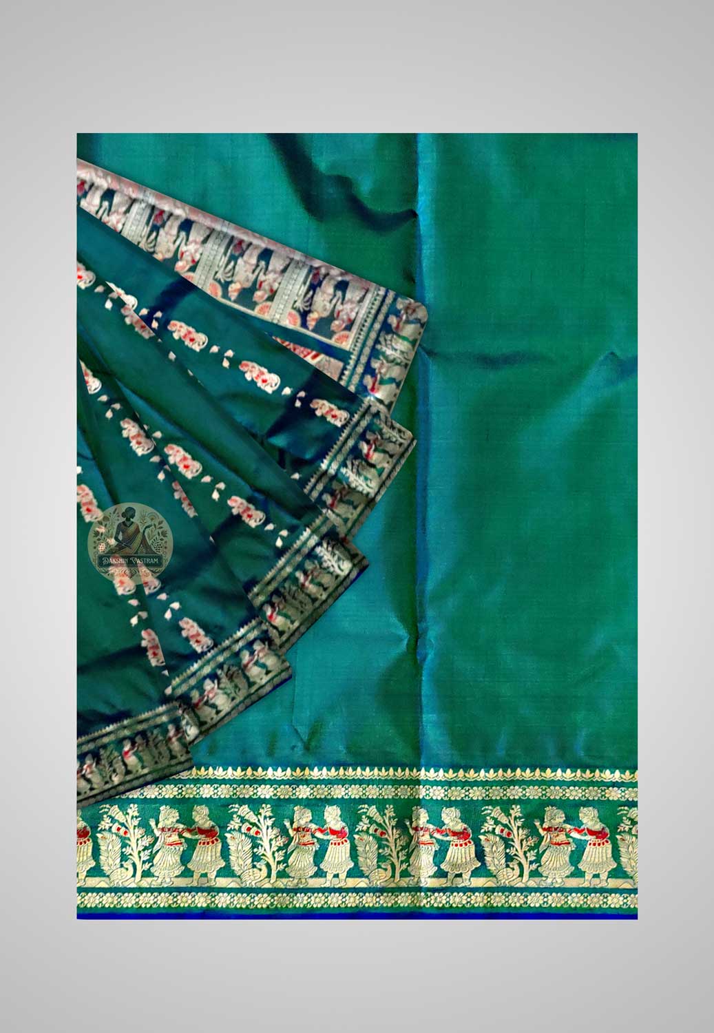 Buy Baluchari Silk Saree online – Baluchari Handloom Saree full saree view