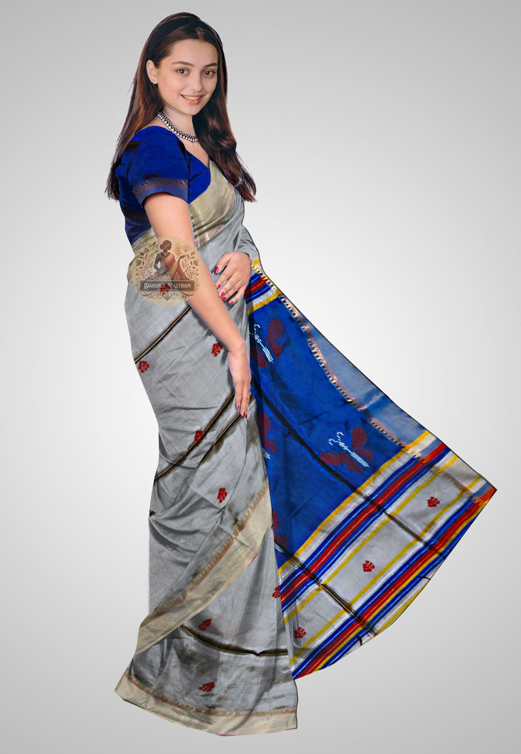 Handcrafted Katan silk saree with rich traditional texture