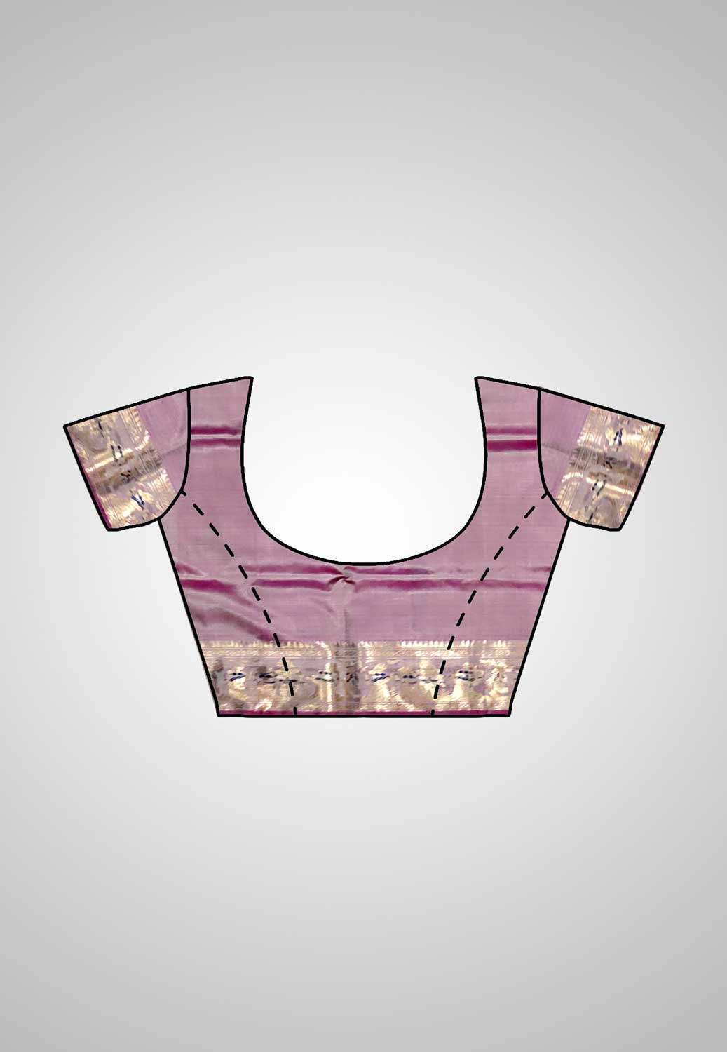 Blouse piece: Matching blouse piece of Handloom Swarnachari Silk Saree, complementing the saree’s intricate design and luxurious fabric.
