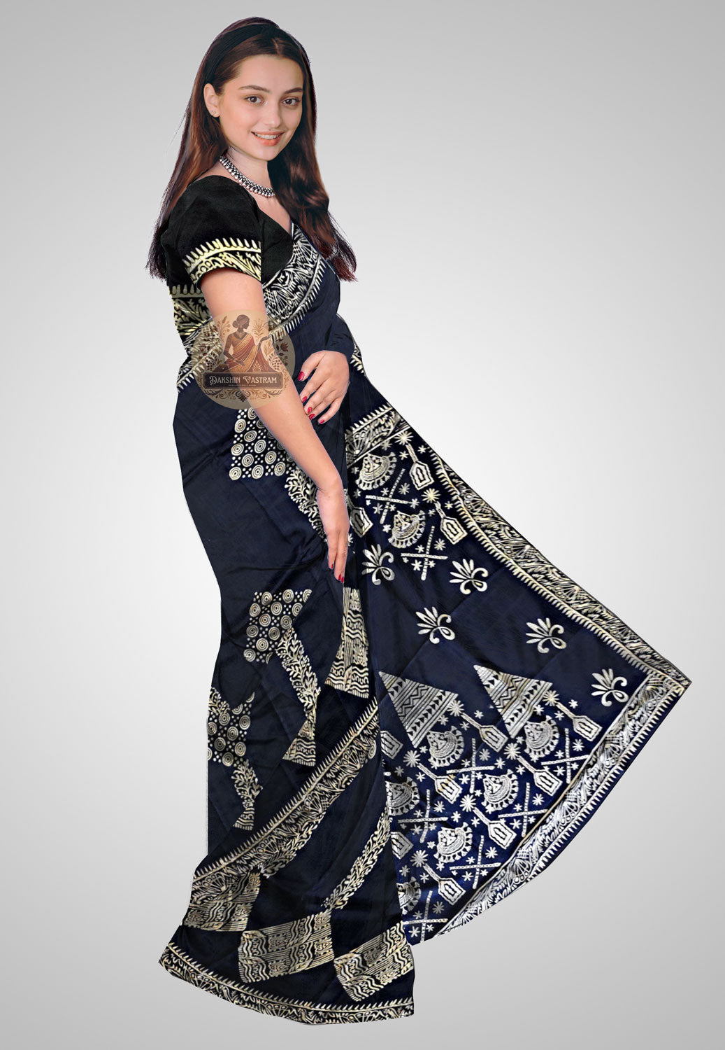 Buy Bishnupur Silk Saree online – Bishnupur Silk Saree side view