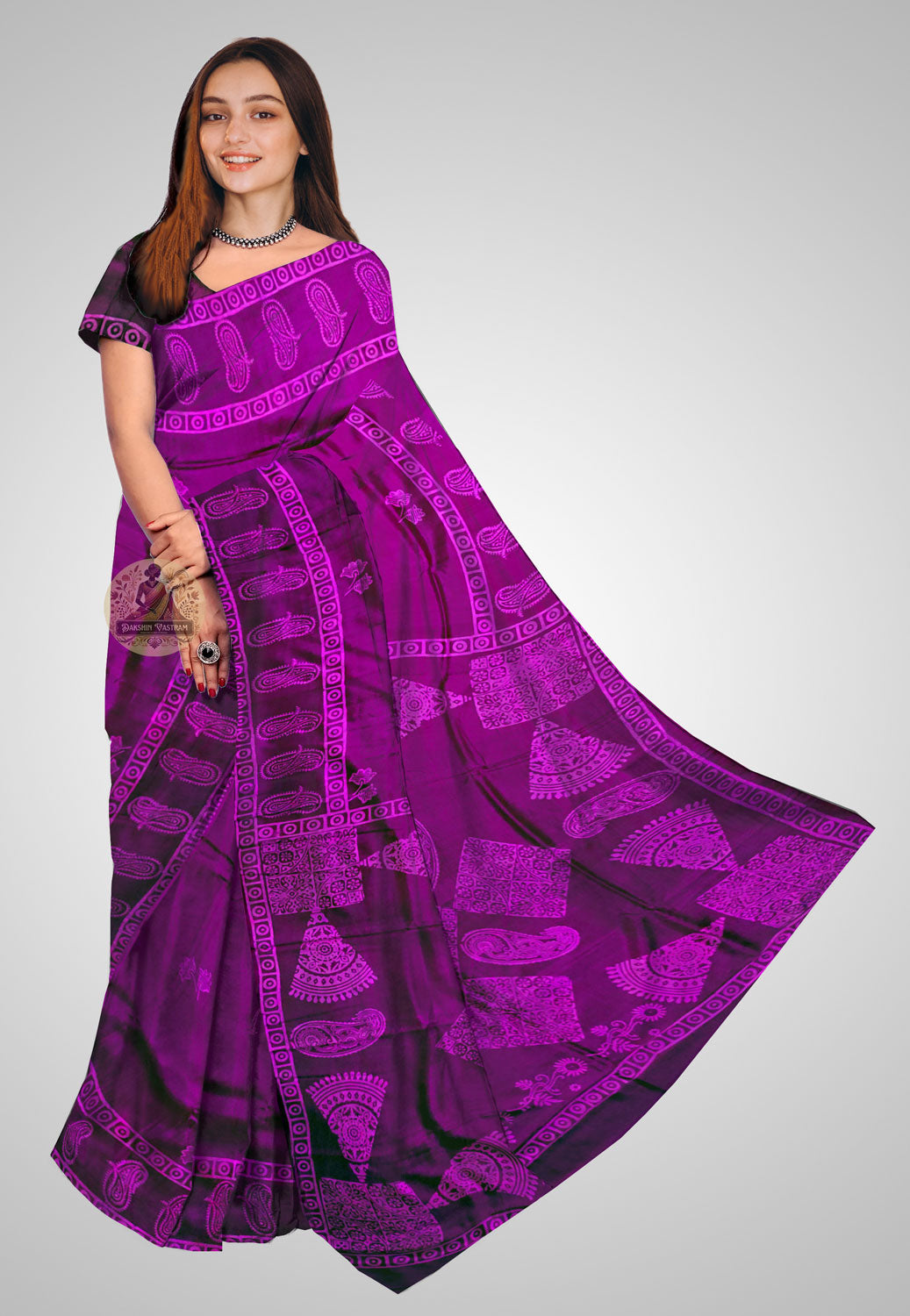 Pure Katan silk saree with lavish drape and elegant texture
