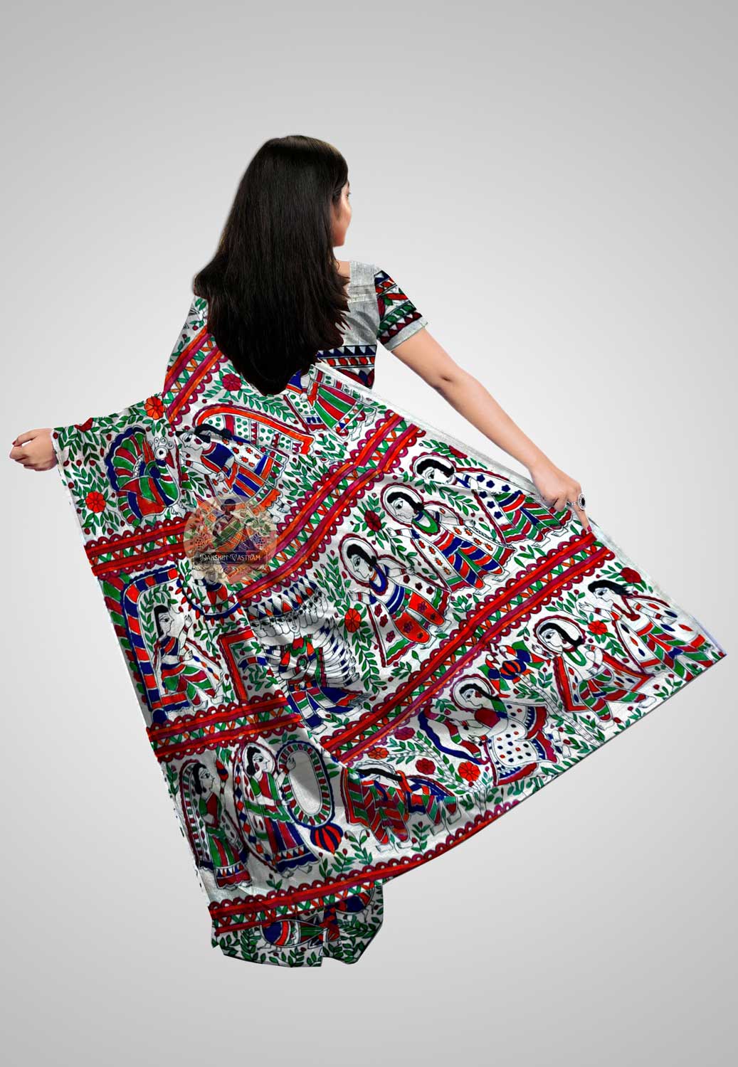 Buy Ghicha Tussar Saree online – Ghicha Tussar Saree rear view