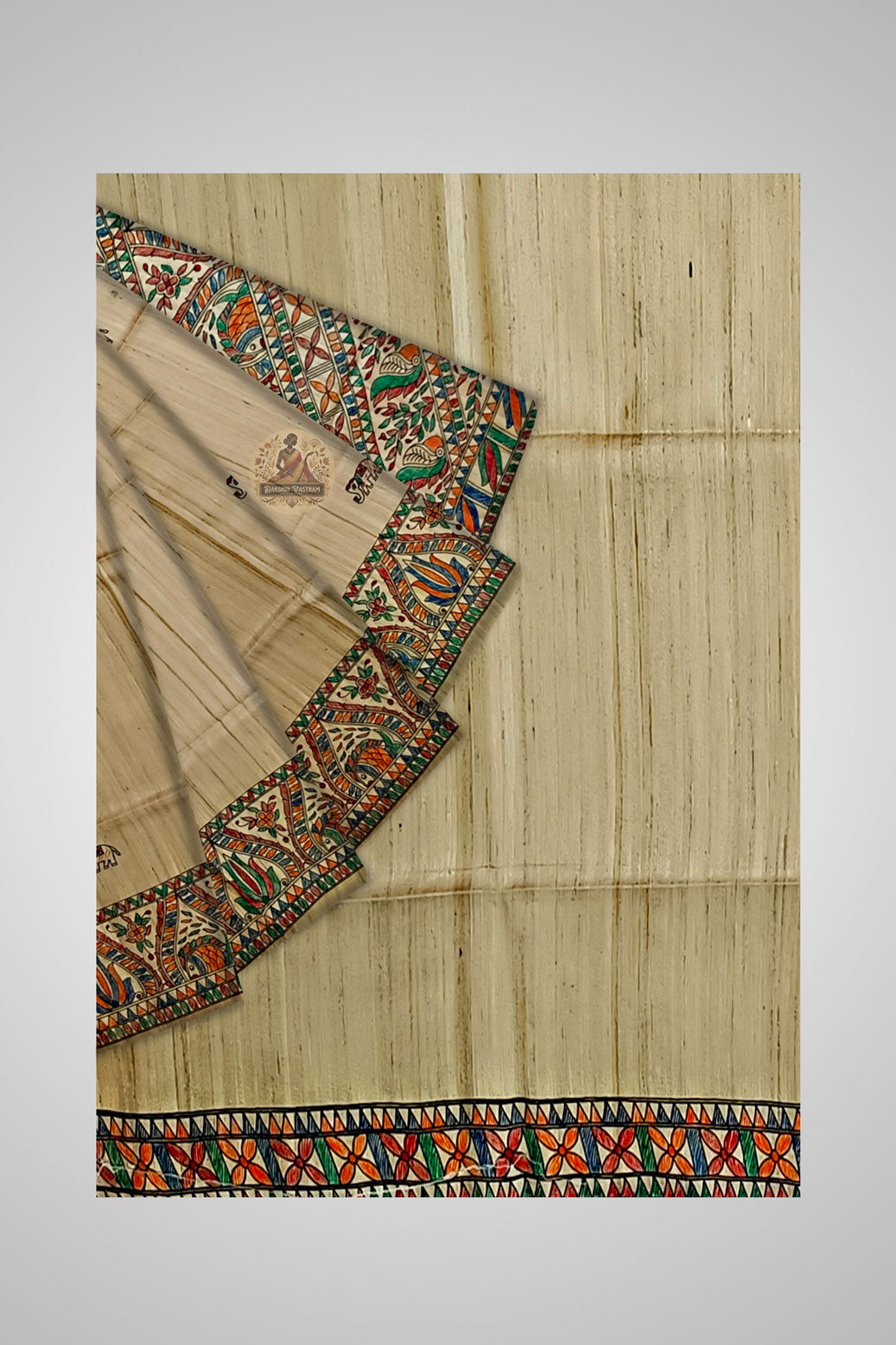 Shop Authentic Tussar Silk Saree – Close-up of traditional handwoven motifs