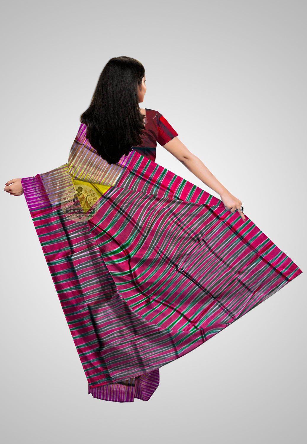 Classic ethnic Katan saree with refined artisan detailing
