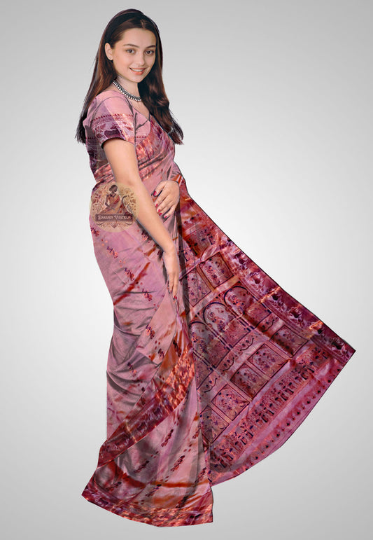 Buy Swarnachari Silk Saree online – Side view showcasing silk drape