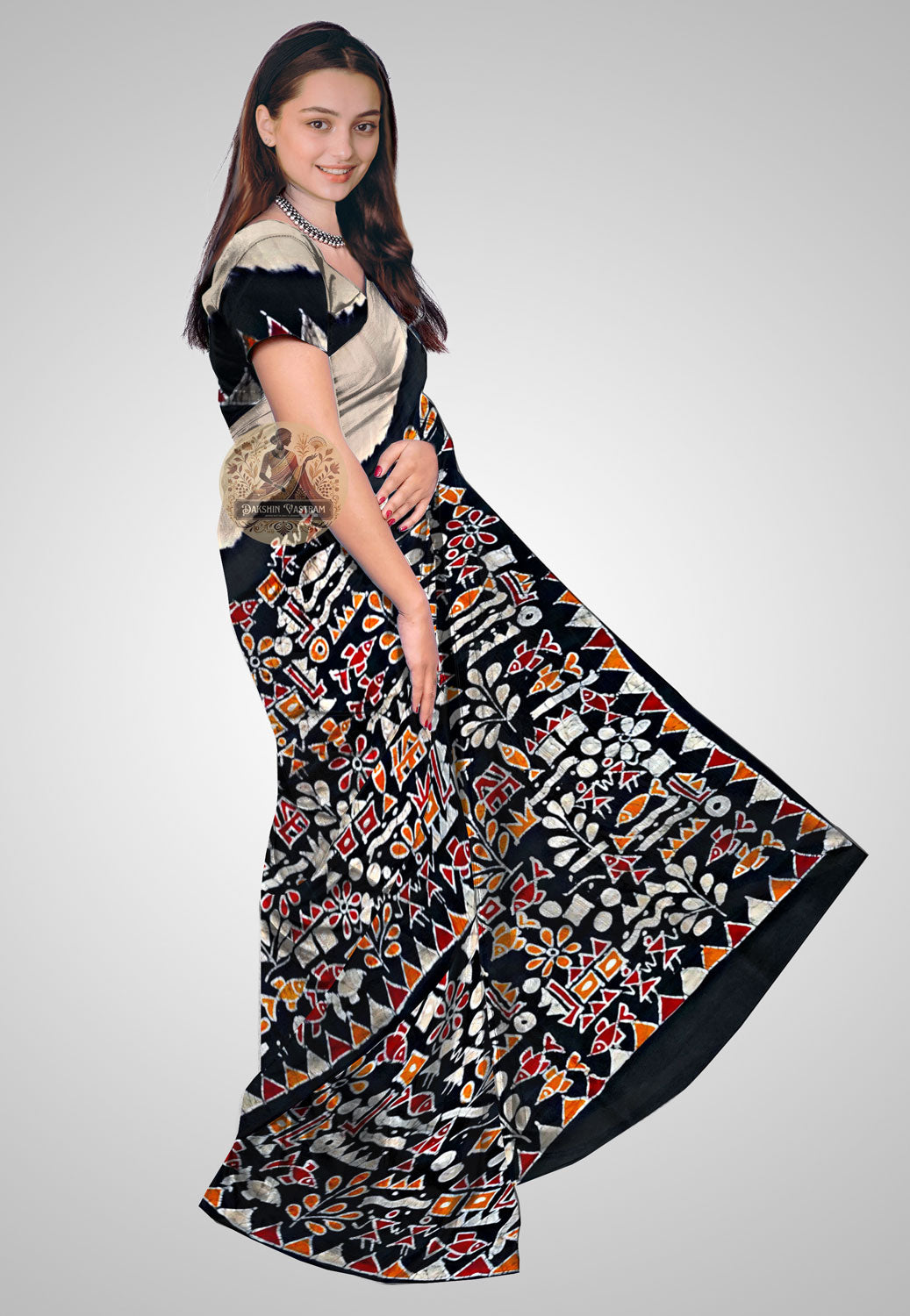 Traditional silk saree handcrafted with refined detail