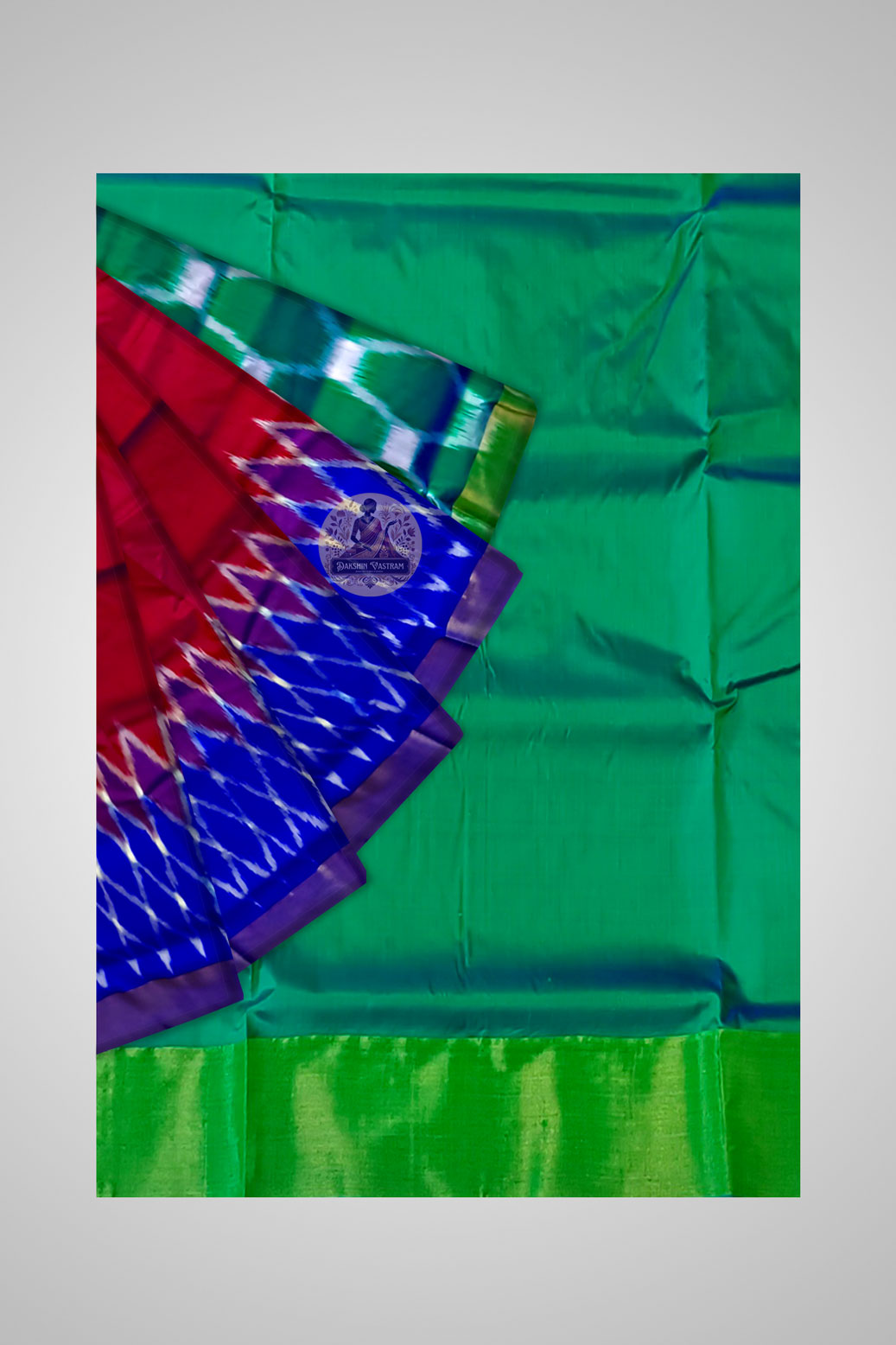 Buy Authentic Katan Silk Saree – Detailed view of heritage weaving