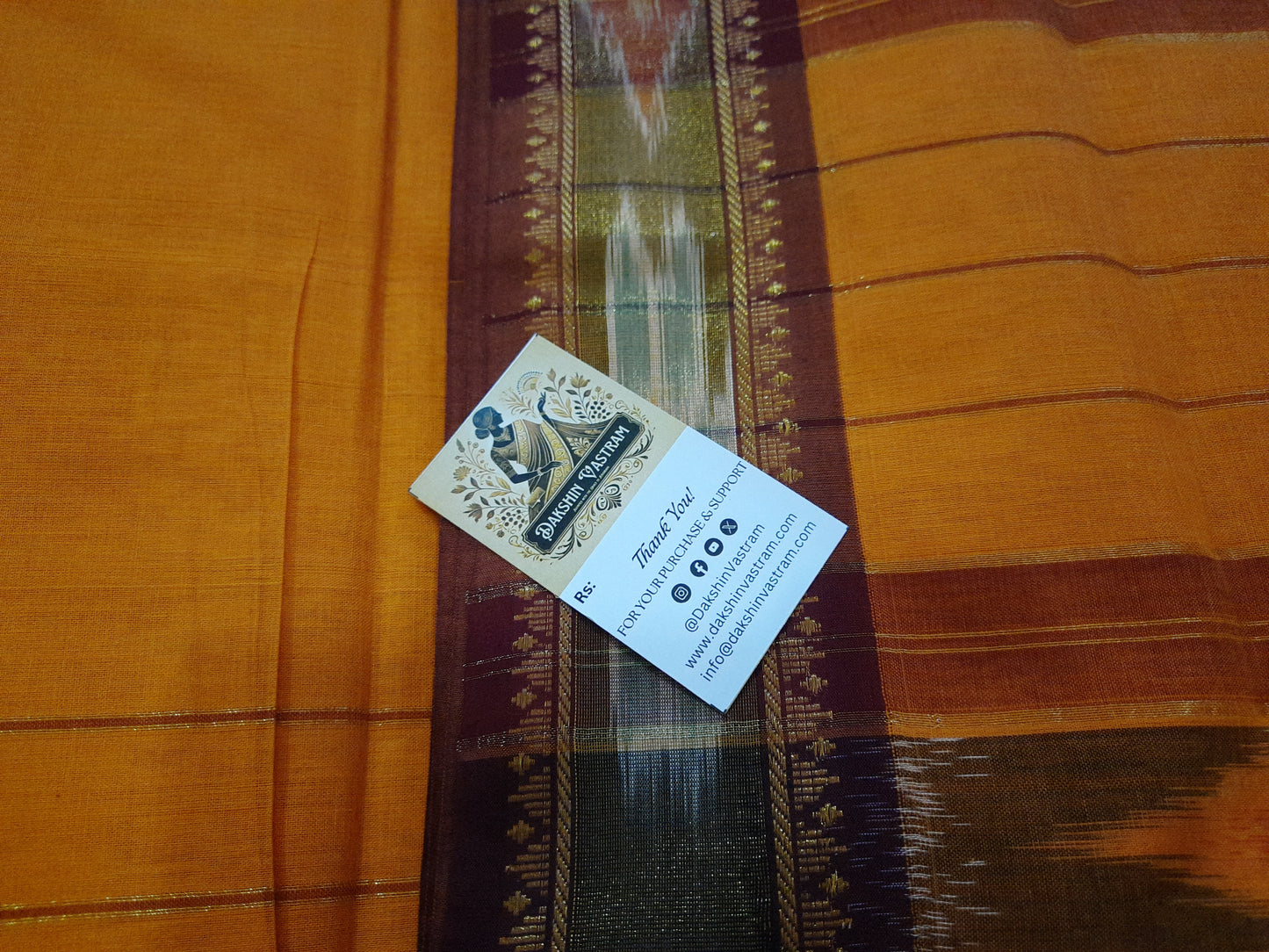 Rear view of Kochampallu Saree with intricate handwoven craftsmanship and lightweight feel