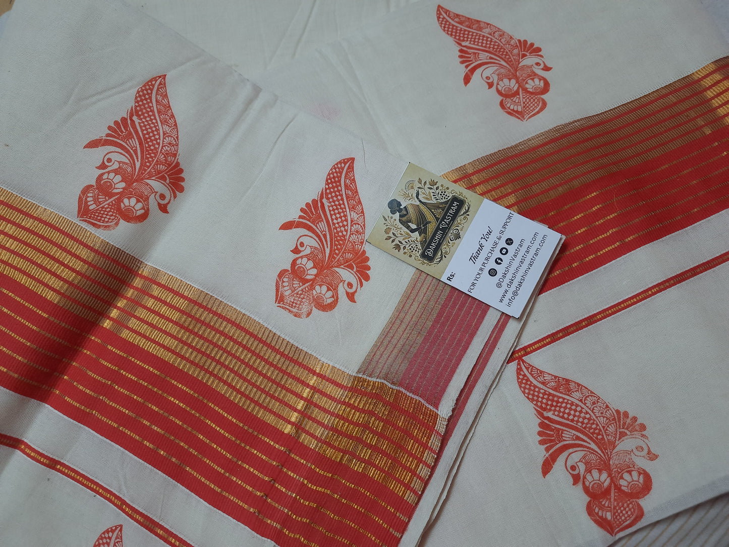 Kasavu Saree | The Kasavu Saree is made from 100% organic cotton, ensuring a sustainable and environmentally-friendly option for your wardrobe