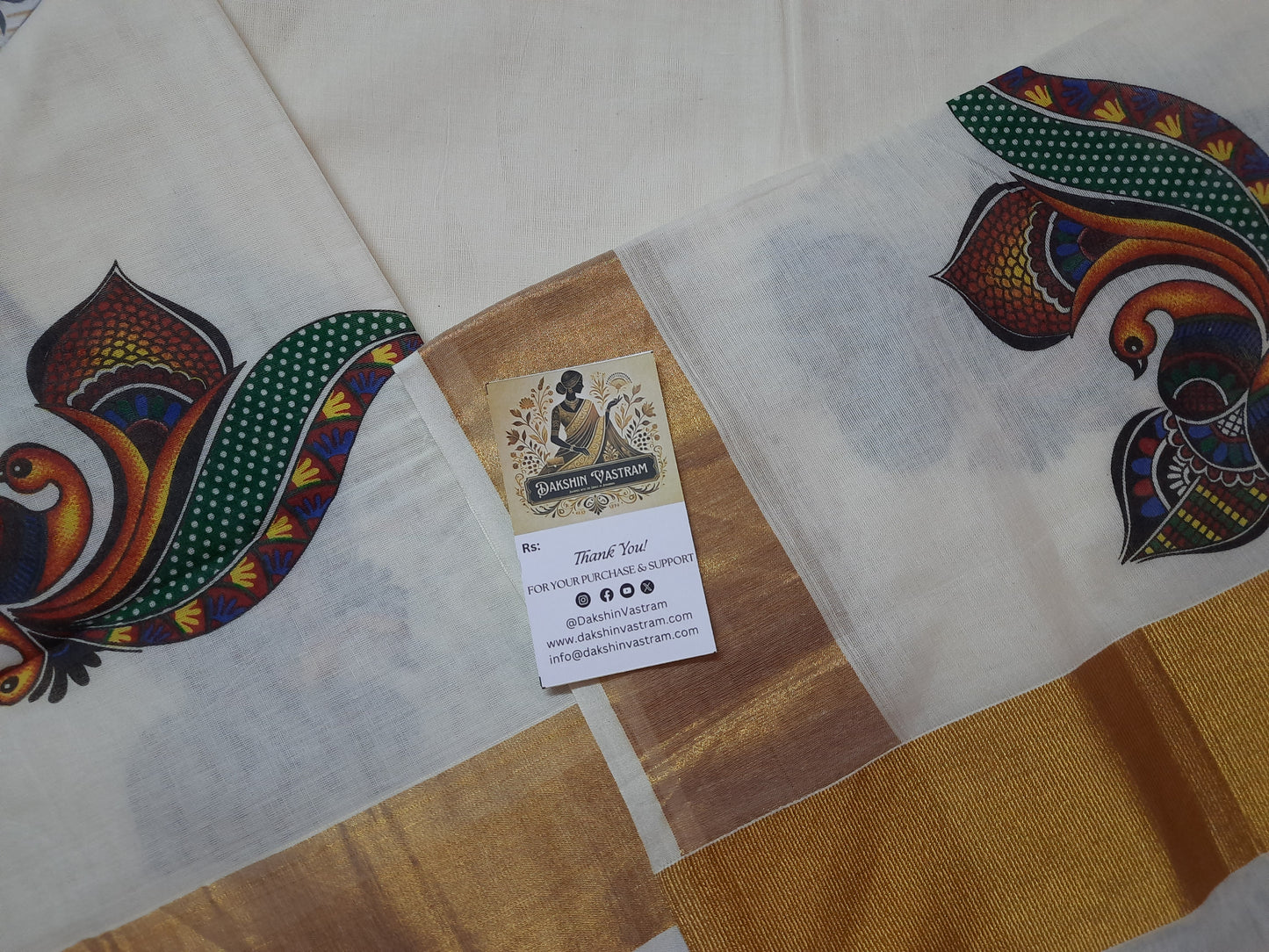 Kasavu Saree | This Kasavu saree is expertly crafted with organic pure cotton for a natural touch and superior quality