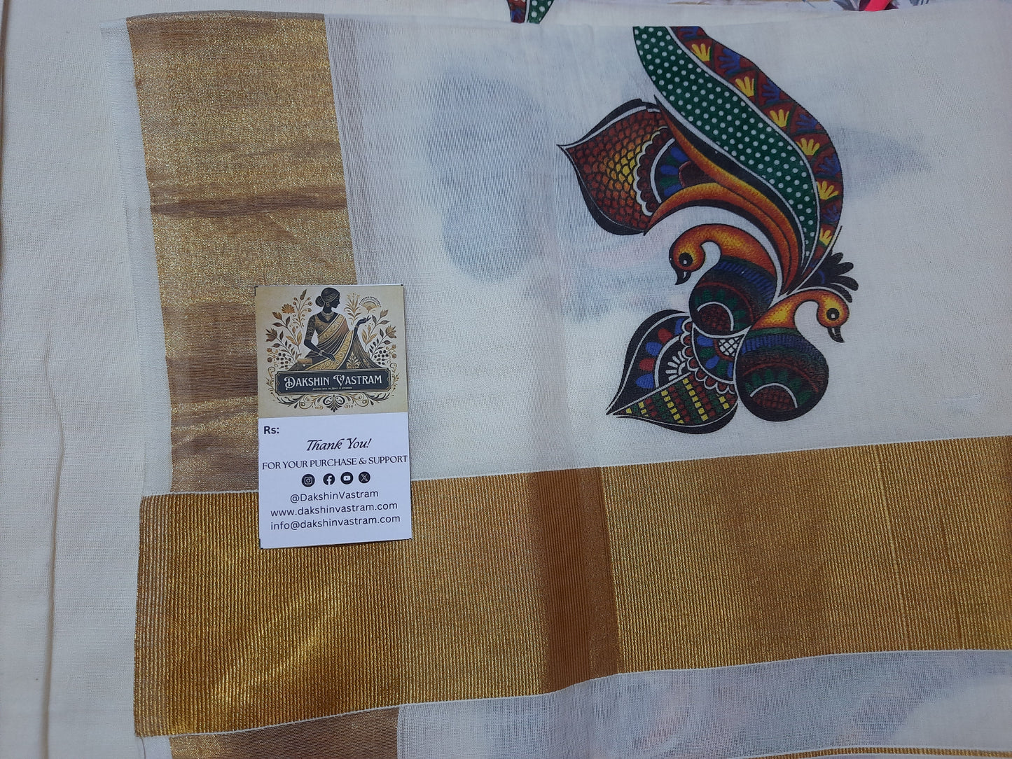 Kasavu Saree | This Kasavu saree is expertly crafted with organic pure cotton for a natural touch and superior quality