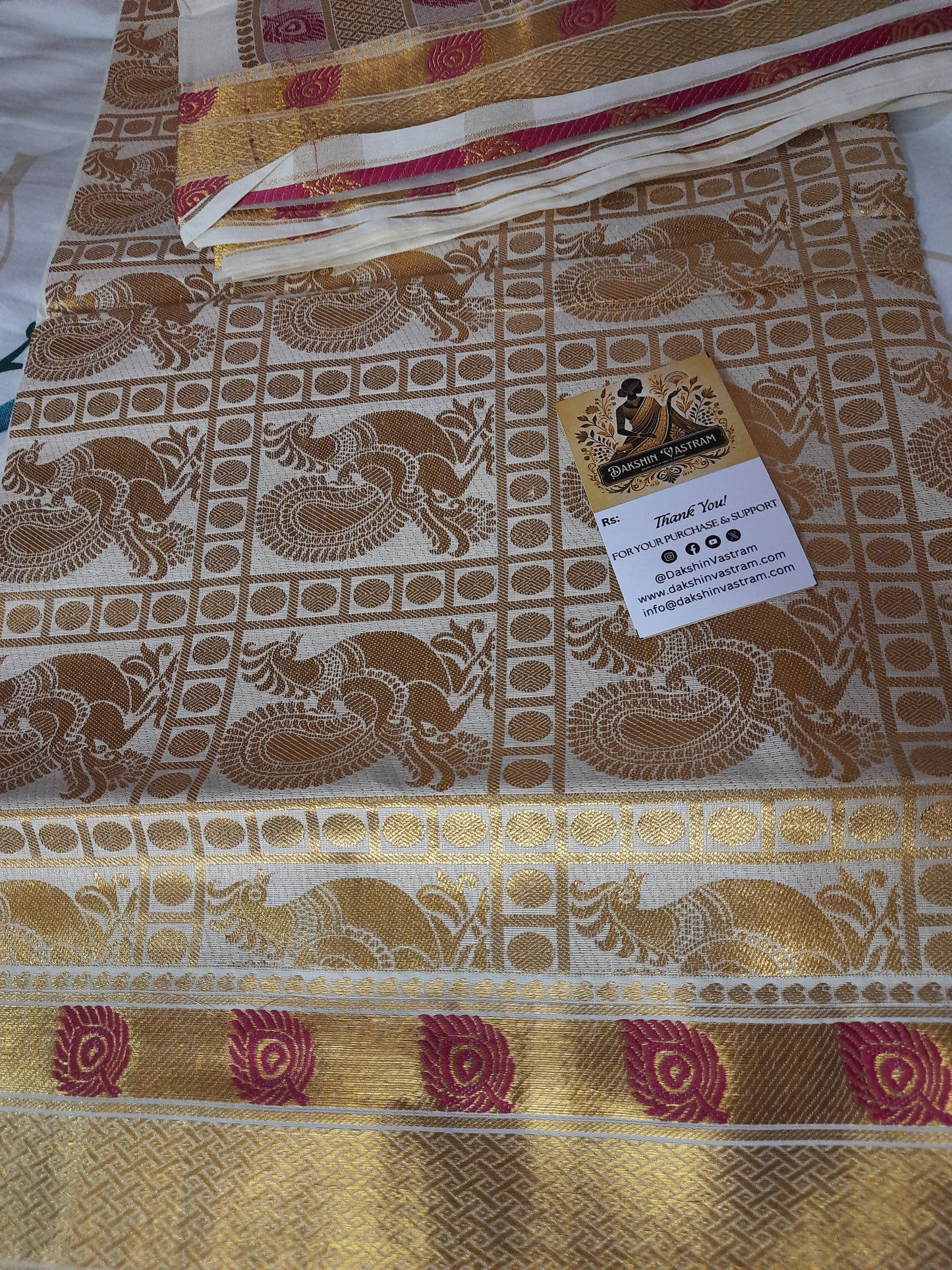 Kasavu Saree | Crafted from organic cotton with handloom techniques