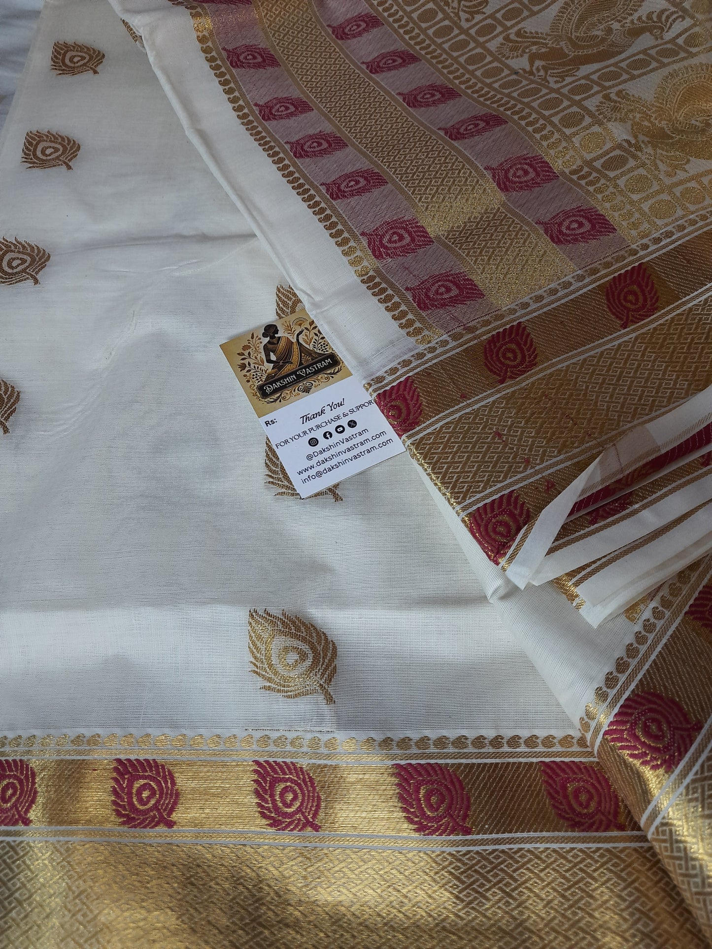 Kasavu Saree | Crafted from organic cotton with handloom techniques