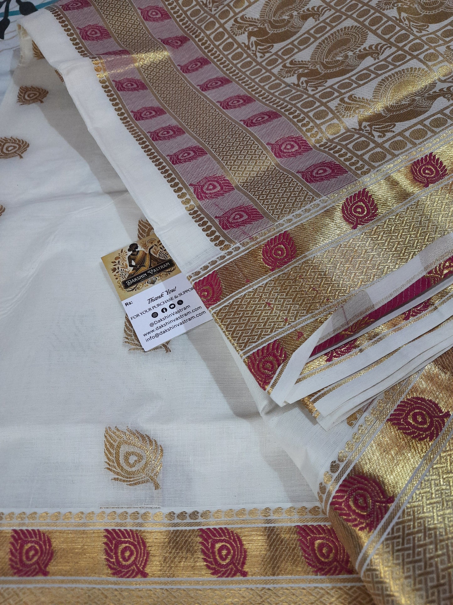 Kasavu Saree | Crafted from organic cotton with handloom techniques