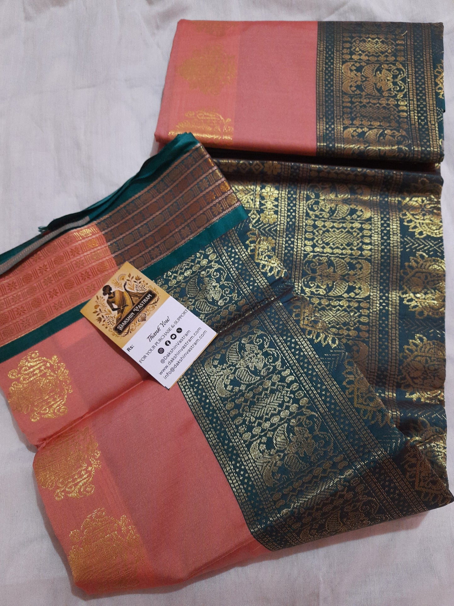 Full view of Semi Silk Saree with luxurious yet lightweight craftsmanship