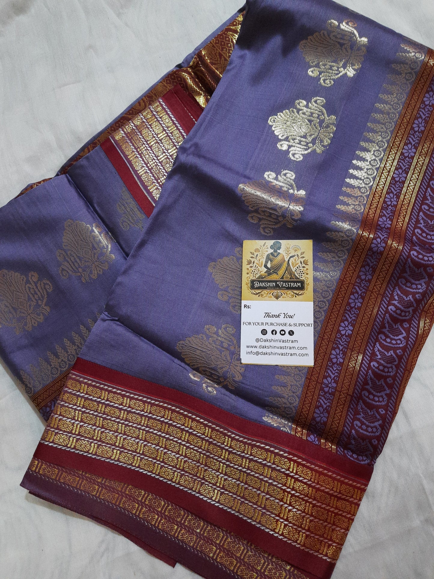 Rear view of Semi Silk Saree highlighting the softness and elegance
