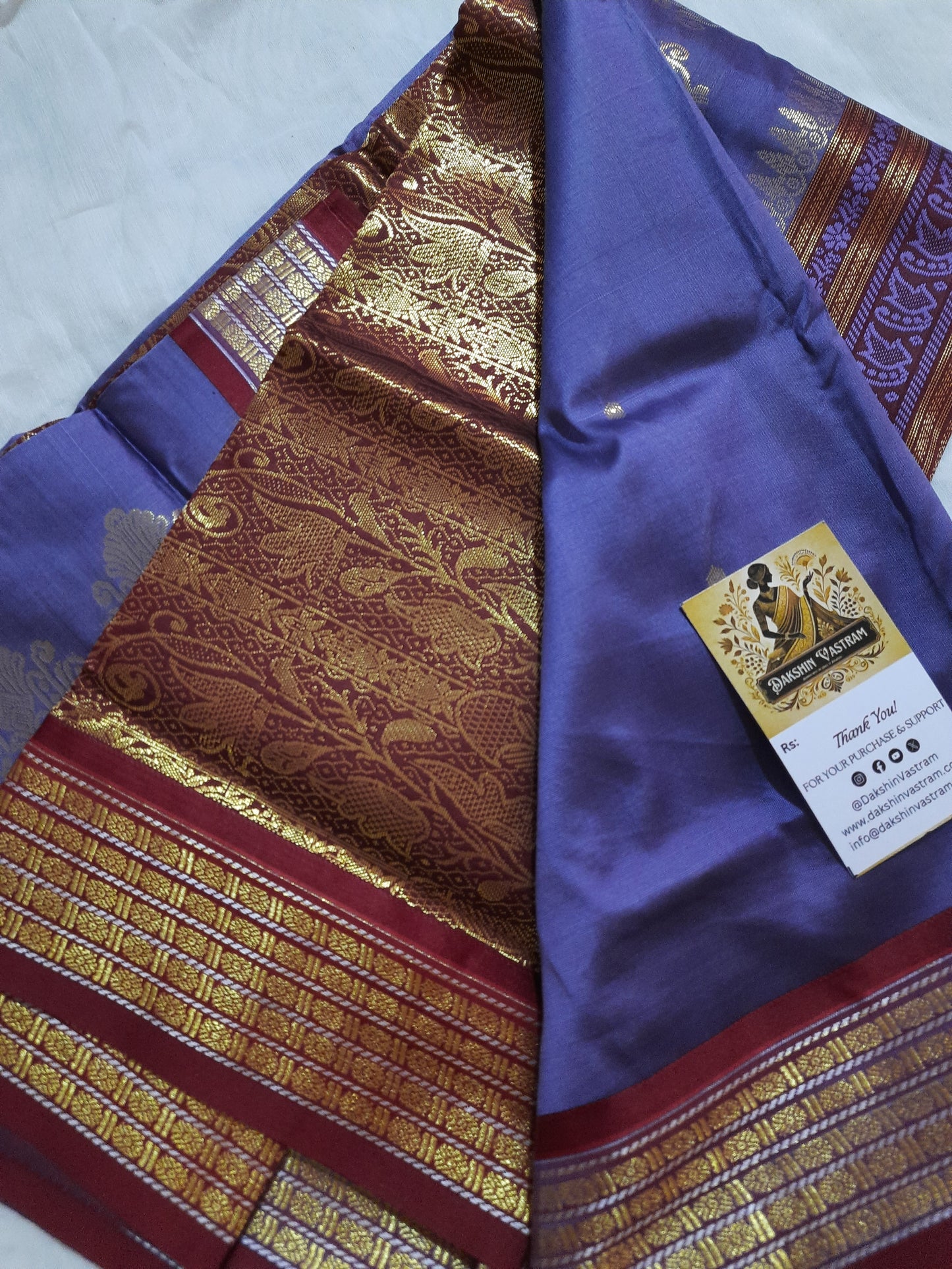 Side view of Semi Silk Saree with elegant draping and smooth texture