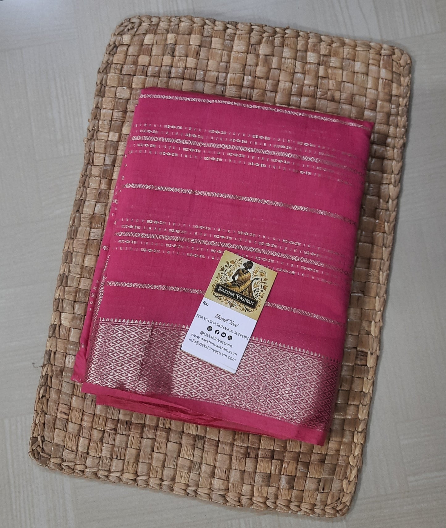 Front side view of Tussar Silk showcasing its soft texture and luxurious drape