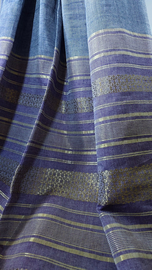 Buy Neerangi Saree online – Neerangi Blue Violet Saree side view