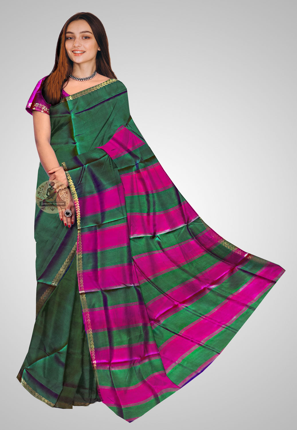 Pure silk saree with rich fall and elegant detailing
