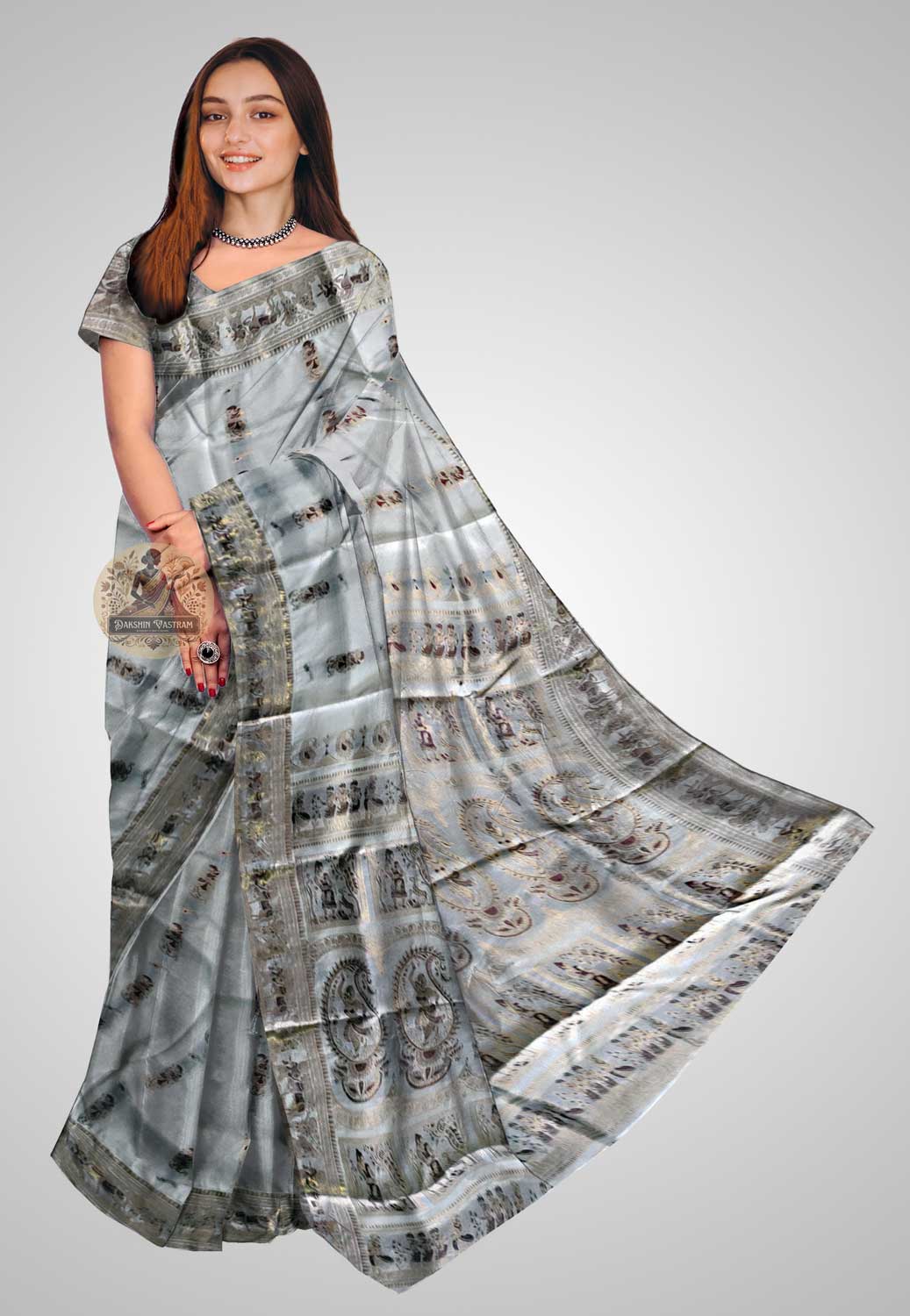 Buy Swarnachari Silk Saree online – Swarnachari Handloom Saree front view
