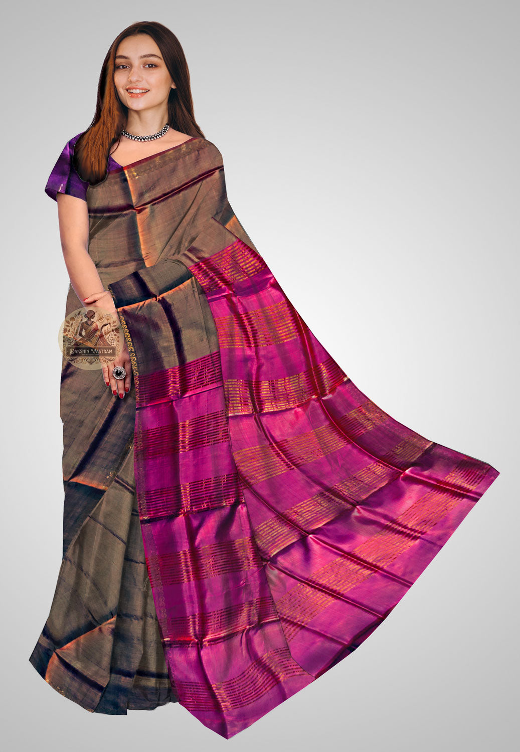 Pure silk saree with opulent texture and classic charm