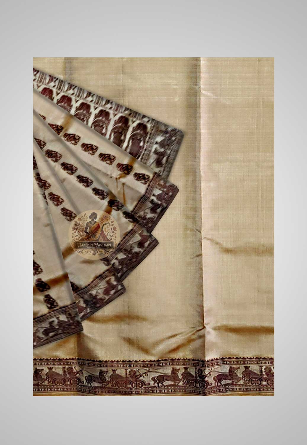 Buy Baluchari Silk Saree online – Handloom Baluchari Saree full saree view
