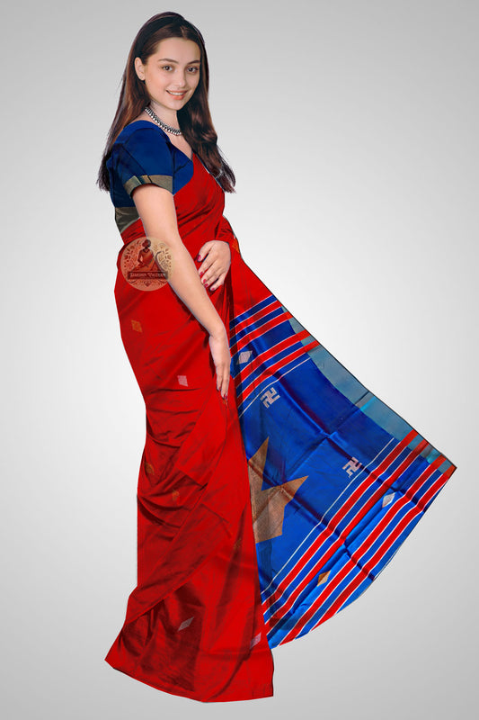 Shop Pure Silk Saree – Side angle showing rich silk texture