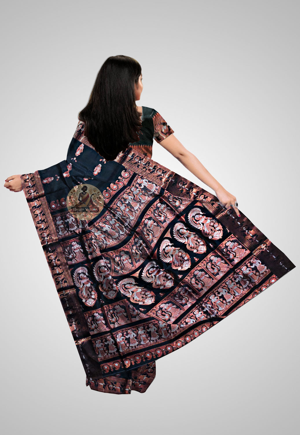 Luxurious handwoven silk saree with timeless artistry