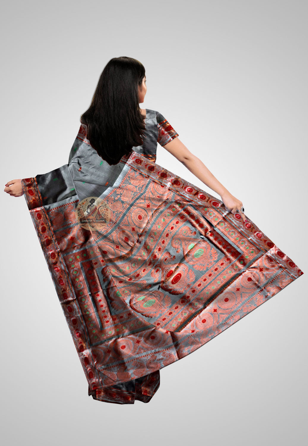 Buy Swarnachari Silk Saree online – Handloom Swarnachari Pure Silk Saree rear view