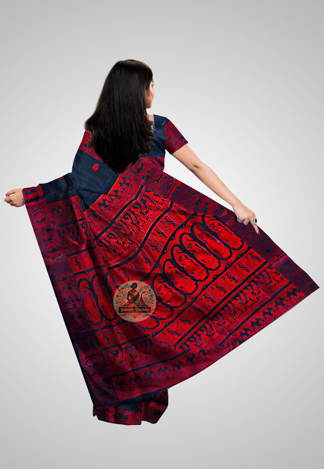 Buy Baluchari Silk Saree online – Baluchari Silk Saree rear view