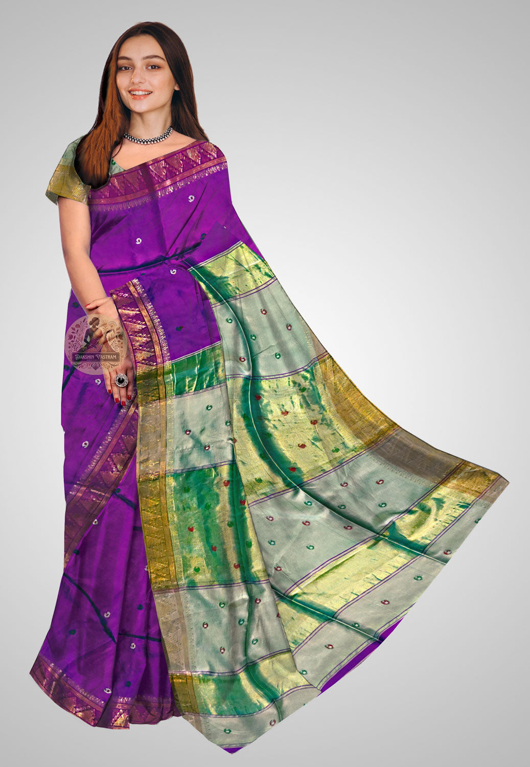 Pure silk saree with luxurious fall and classic elegance