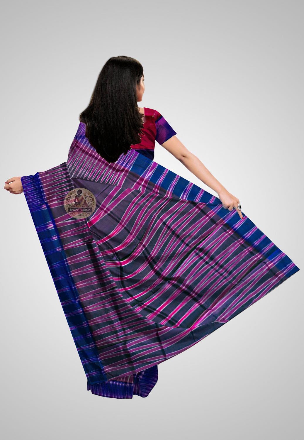 Sophisticated Katan silk saree with handwoven artistry