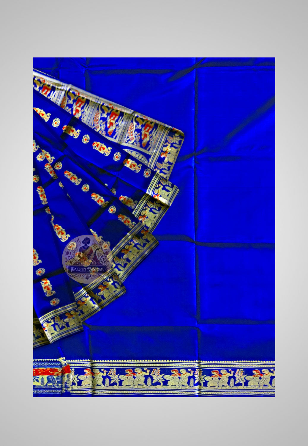 Full view of Handloom Baluchari Saree emphasizing traditional artistry and timeless elegance