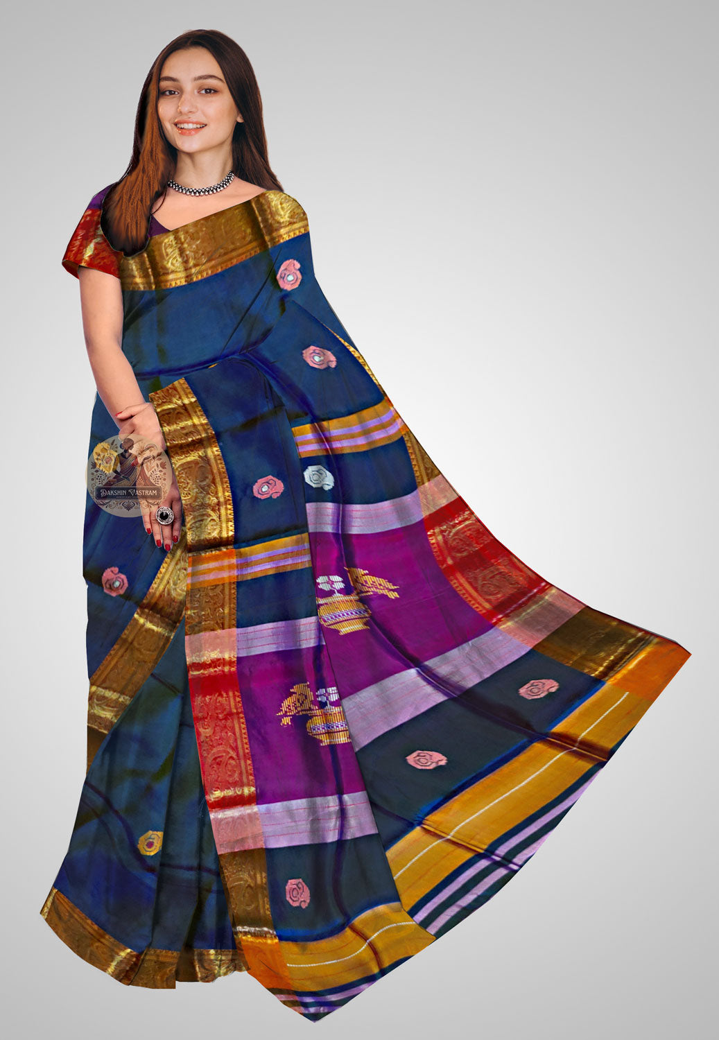 Pure Bishnupuri Katan silk saree with classic sheen