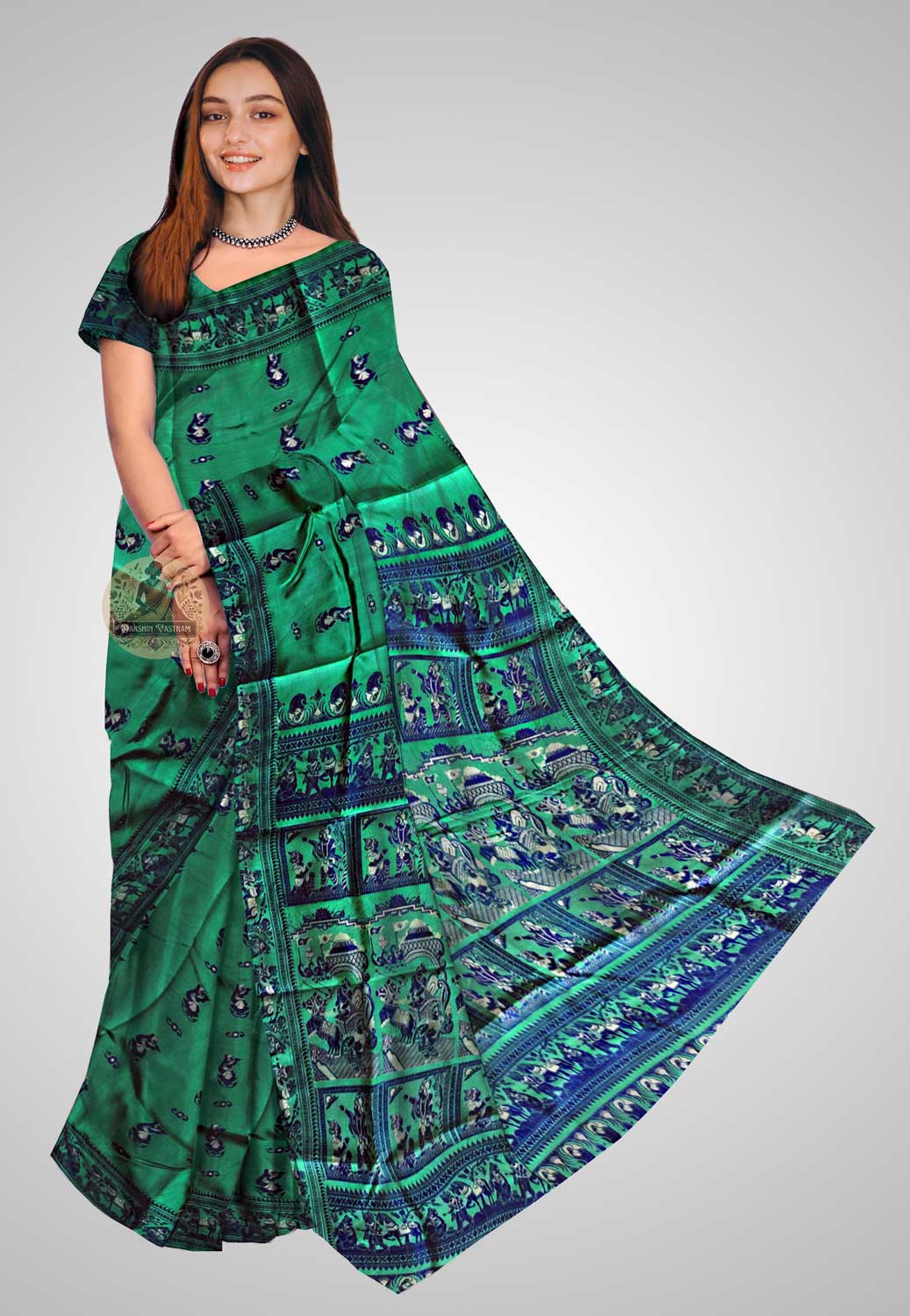 Handloom Baluchari silk saree with delicate craftsmanship and luxurious fabric