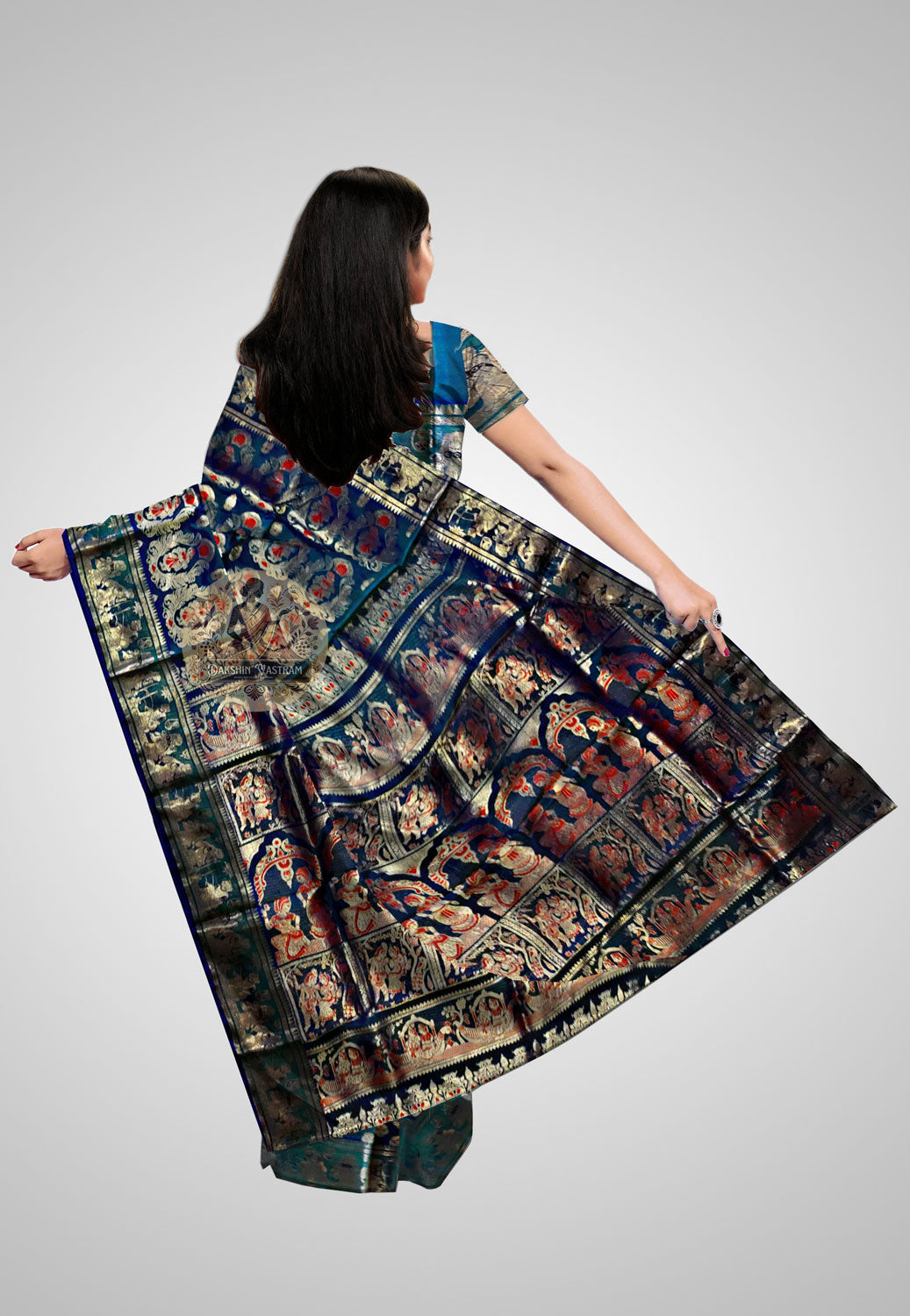 Buy Swarnachari Silk Saree online – Handloom Swarnachari Silk rear view
