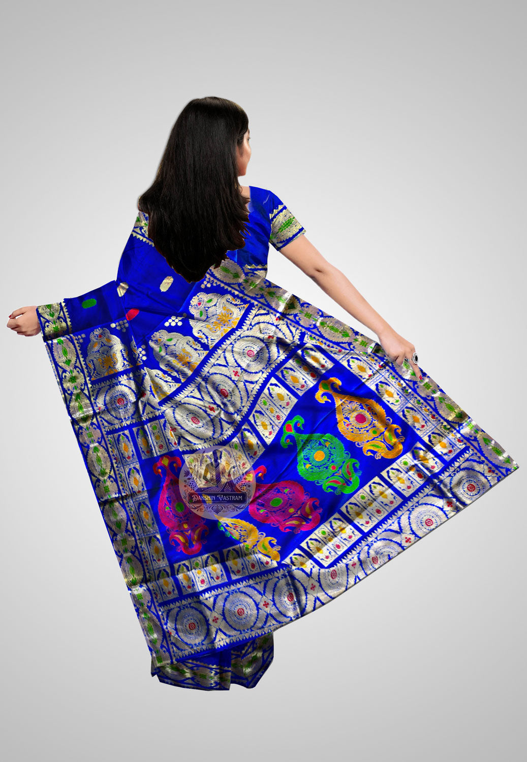 Buy Swarnachari Silk Saree online – rear view
