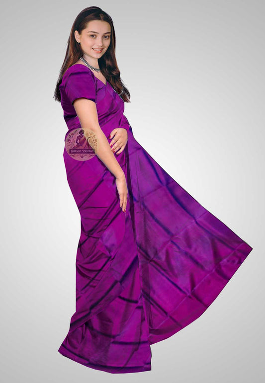 Buy Pure Silk Than Saree – Side view of unstitched handloom silk