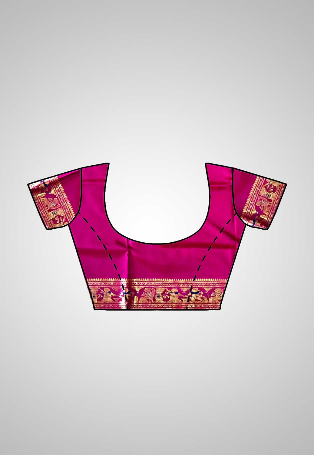 Buy Handloom Swarnachari Pure Silk Saree online – blouse view