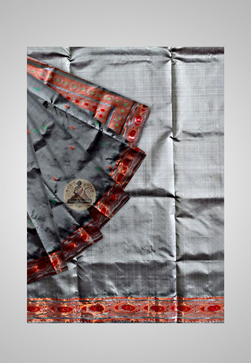 Buy Swarnachari Silk Saree online – Handloom Swarnachari Pure Silk Saree full saree view