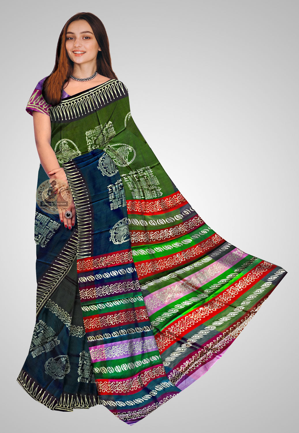 Elegant pure silk saree with graceful fall and texture