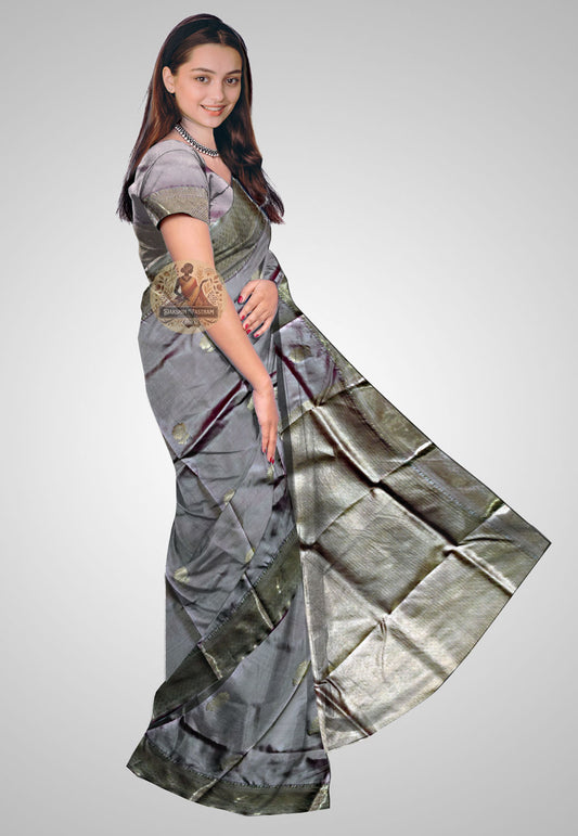 Buy Handloom Swarnachari Pure Silk Saree online – side view