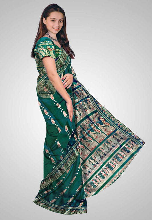 Buy Baluchari Silk Saree online – Baluchari Handloom Saree side view